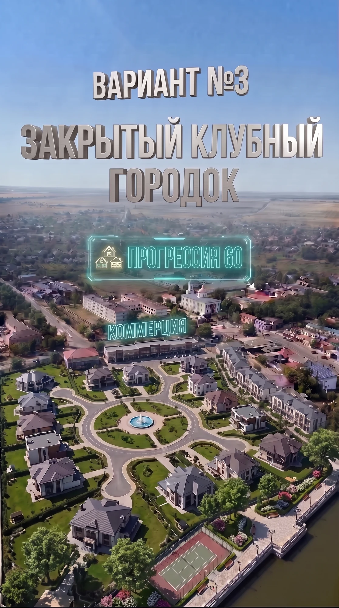 AI-концепція змішаного клубного кварталу з кількома типами житла та комерцією