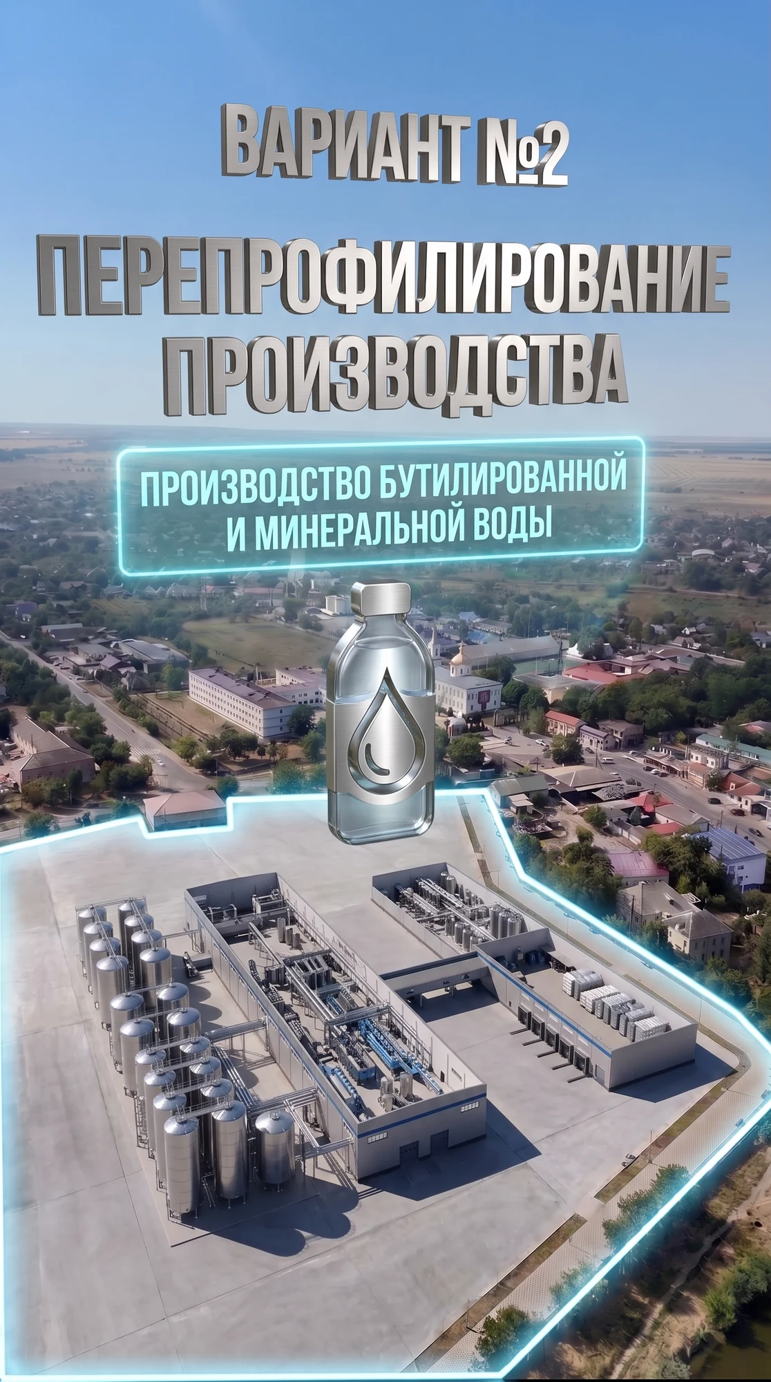 AI-концепція лінії розливу води